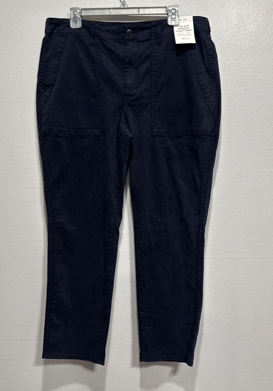 MADEWELL The Slim Straight Utility Pant in Garment Dye Deep Indigo Womens 32